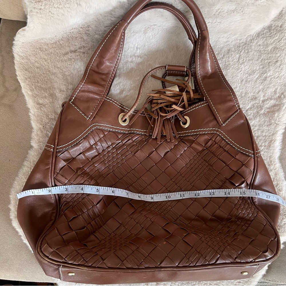 Lancel Woven Braided Leather Hobo Tote - Picture 15 of 16